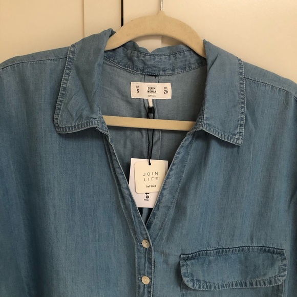 Lefties Blue Denim Short Top NWT - Picture 3 of 9